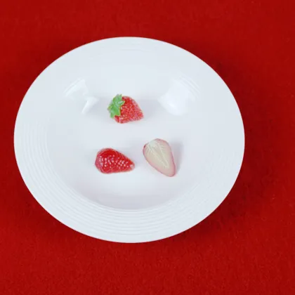 16PCS Simple Embossed Design Ceramic Tableware