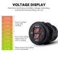 12V Auto Boat Motorcycle LED Digital Voltmeter Aux