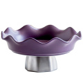 Purple Ceramic Dessert Stand Set Frutero Luxury Fruit Display Stand Nordic Porcelain Fruit Bowl