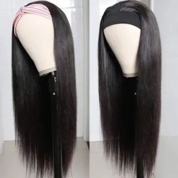 Straight Bndadeau Perruque Humain cheveux Perruque 180% Density Malaysian Droit Cheveux Wig Full Machine Made Wig For Black Wome