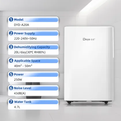 Deye DYD-A20A 20L Smart WiFi Dehumidifier with Ionizer