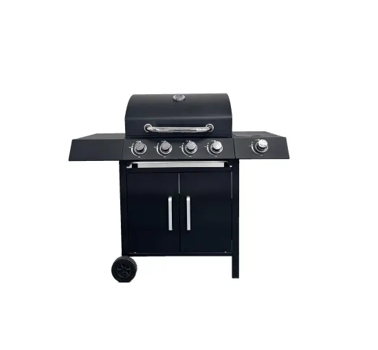 Outdoor and garden black color bbq grill 4+1 burner gas grill cheap gas stove cooking stove