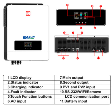 EASUN POWER 10kW Hybrid Solar Inverter with MPPT