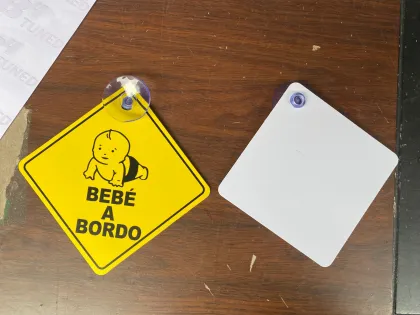 Auto Suction Cup Warning Card for Bebe a Bordo Car Stickers