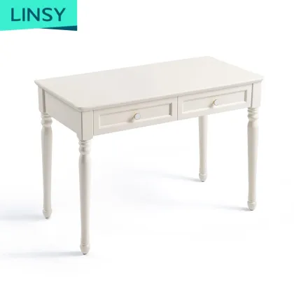 Linsy White Modern Corner Computer Desk for Home Office