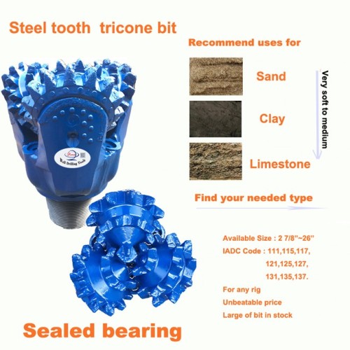 12 1/4 &quot;diente de acero tricone rock bit bit