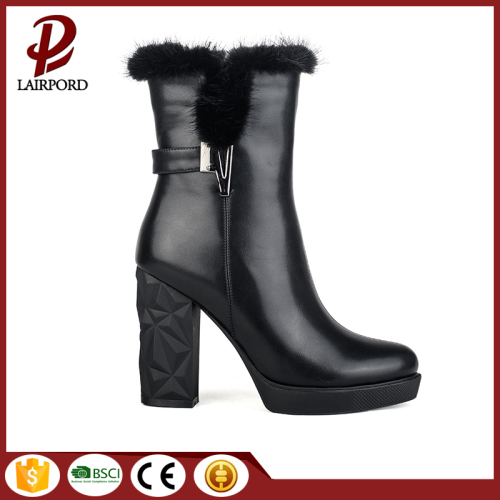 thick high heel short velvet ladyies boots