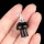 Black Obsidian Mushroom Wizard Cap Pendant for Making Jewlery 15X20mm Stone Halloween Charms