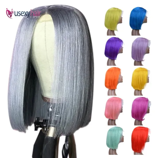 Pink Color Bob Lace Front Wigs Human Hair Wholesale 613 Blonde Blue Red Grey Green Ombre Short Bob Wigs For Black Women