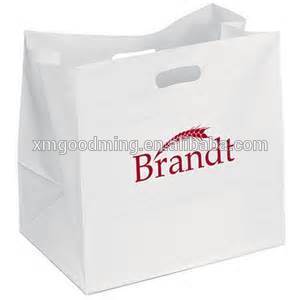 Big size Shopping Plastic Die Cut Bag with side Gusset Plastic shopping bag
