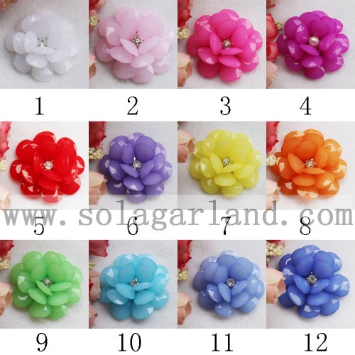 Acrylic Plastic Translucence Jelly Color French Beaded Flower