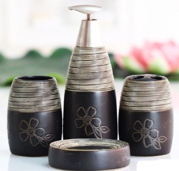 4 PC Of Modern Ceramic Bath Set