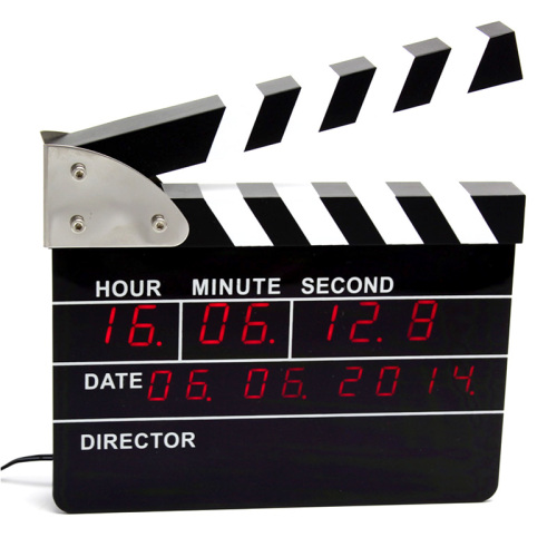 Clapper phim với đồng hồ báo thức kỹ thuật số