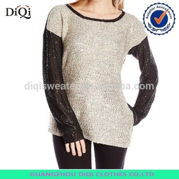 Fashion OEM long sleeve blouse,long sleeve sequin jacket,sequin fabric