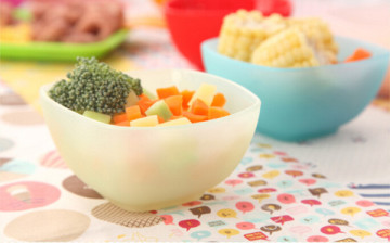 Food grade semitransparent silicone infant bowl Baby bowl durable heat resistant heatproof