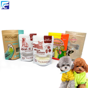 Tùy chỉnh in ấn foil dog điều trị thức ăn vật nuôi túi