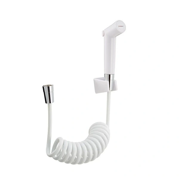 Close-up view of adjustable bidet shattaf spray head nozzles