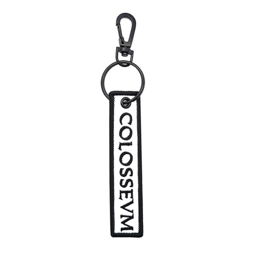 Embroidery Jet Key Tag Double Sided Fabric Keychain