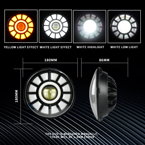 12V Motorcycle Headlight with RGB Angle Eye