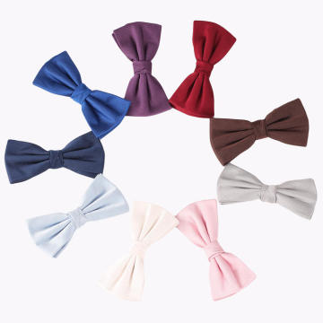 2024 Hot Selling Custom Solid Pattern Silk Jacquard Men Wedding Bow Ties