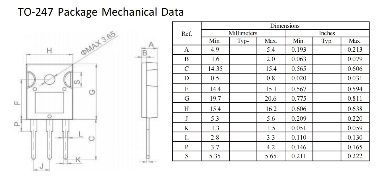 TO-247 Package Mechanical Data