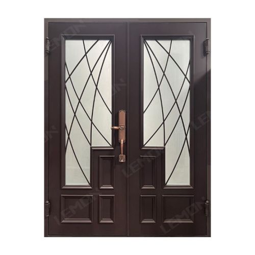 America Modern Whited Fer Entry Front Door Design