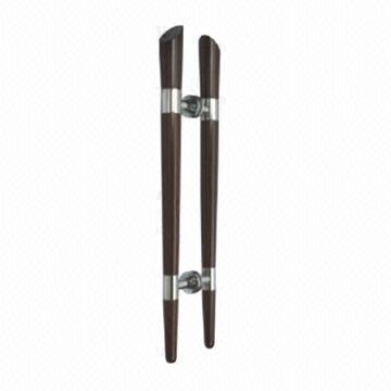 Wood Door Handles, Black, Made of Wood and Stainless Steel