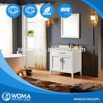 1001A solid wood bathroom ceramic sink vanity, modern oak wood small bathroom vanity cabinet