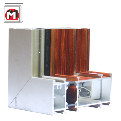 Aluminum Sliding Doors And Windows Aluminum profile Wood Color Large Glass Windows Supplier