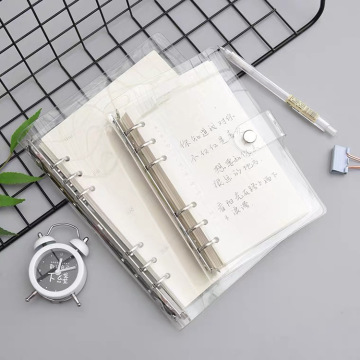 Korean Style Creative Transparent PVC Cover Binder Journal Notebook with Loose Leaf Grid Lines and Planners