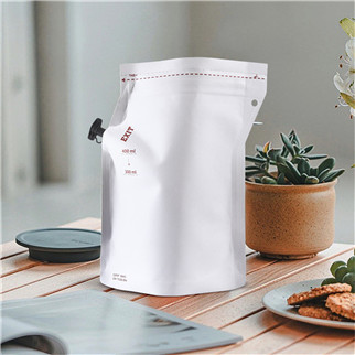 Matte white coffee packaging stand up pouches