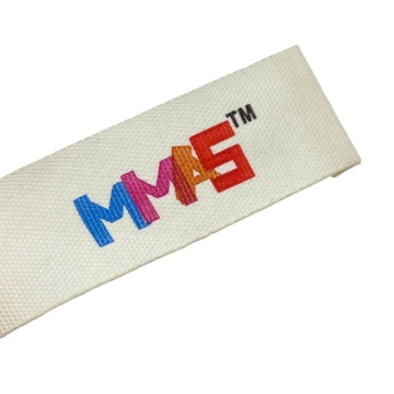 High Density Custom Private Logo Organic Cotton Satin Woven Fabric Label