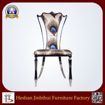 high quality luxury stainless steel dining peacock chair rattan
