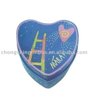 Heart shape tin box for jewelry/Gift packaging tin box