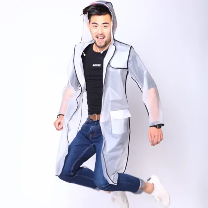 Transparent Material Jumpsuit PVC Raincoat Poncho 2017