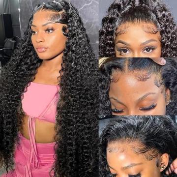 Deep Wave Lace Front Wigs Ανθρώπινα μαλλιά 13x6