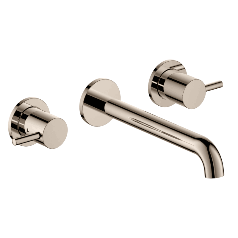 Wall Mounted double Lever Basin Mixer Brass