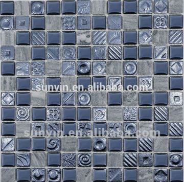 best price cheap glass and stone mosaic for kitchen