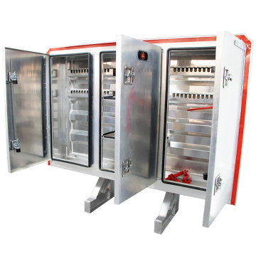 Robuust aluminium cabinerek met drie deuren