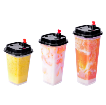 Wholesale Disposable PP Plastic Cups with Lids - Heart Love Bubble Tea Cup