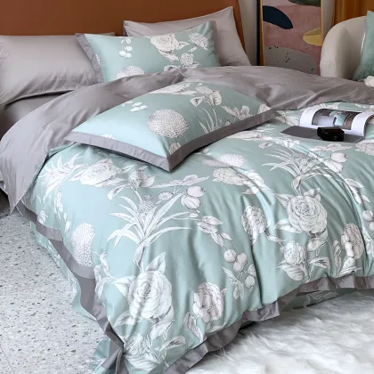 Floral Printed Modern 1000tc Egyptian Cotton Crib Bedding Set