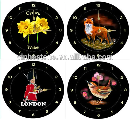 Eco-friendly slate wall clock with different images