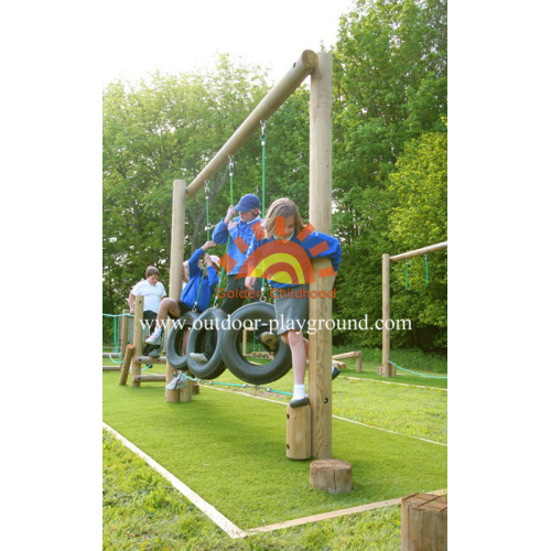 Children&#39;s Tire Walk Balancing Outdoor HPL Playground