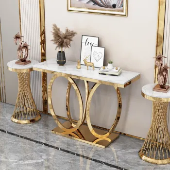 Luxury Gold Hallway Console Table - Modern Living Room Furniture