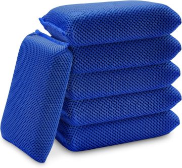 SEQ Ultra Soft Microfiber Bug Mesh Sponges for Cars, Trucks, SUVs, RVs, Boats, and Motorcycles