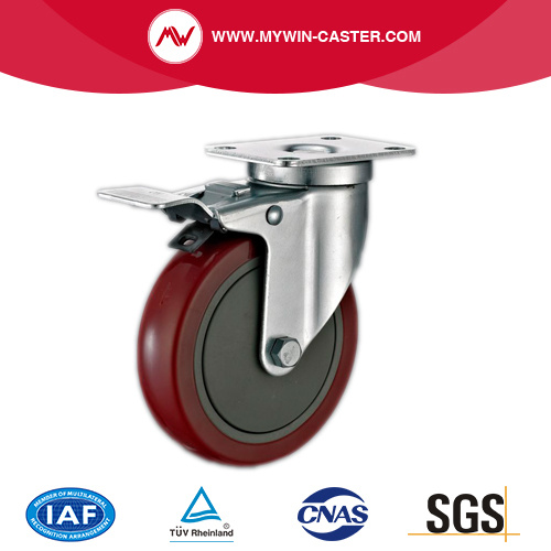 Top Plate Swivel Industrial Caster With Brake