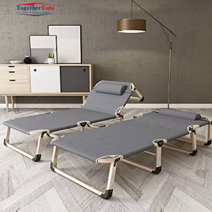 Single Person Nap Metal Frame Folding Adult Bed