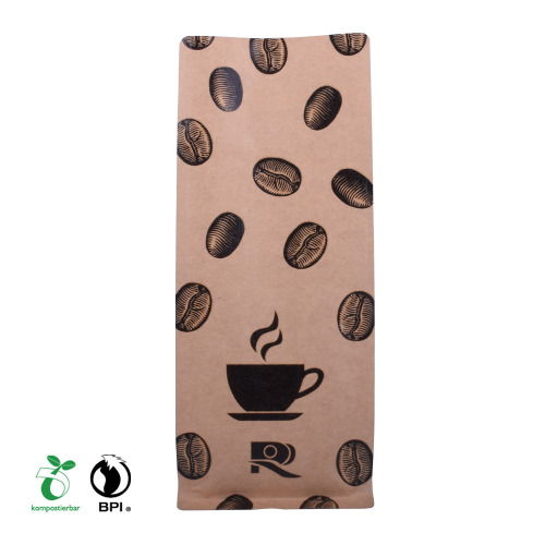 Food Ziplock Compostable Paper Box Bottom Bag for Coffee Factory China