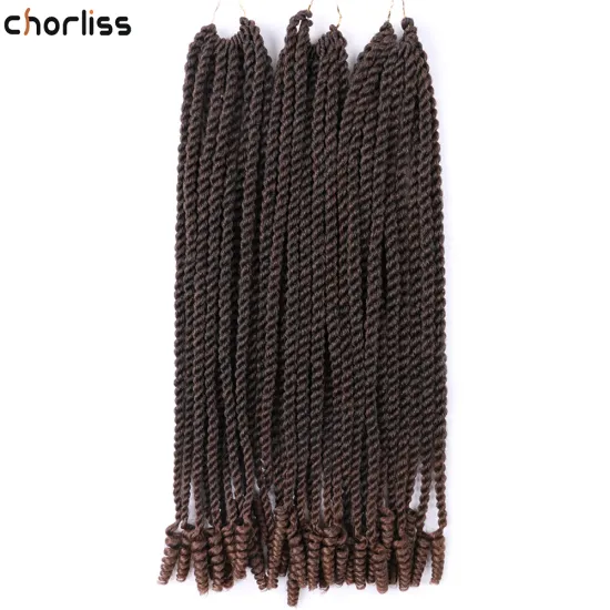 Wholesale 18'' 14'' Curly End Afro Synthetic Crochet Braiding Hair Bug Ombre Dreadlocks Senegal Twist Spring  For Women Daily
