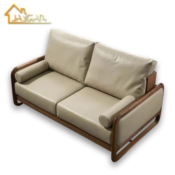 Hot Sale Modern Cream Leather Sofa Set for Living Room